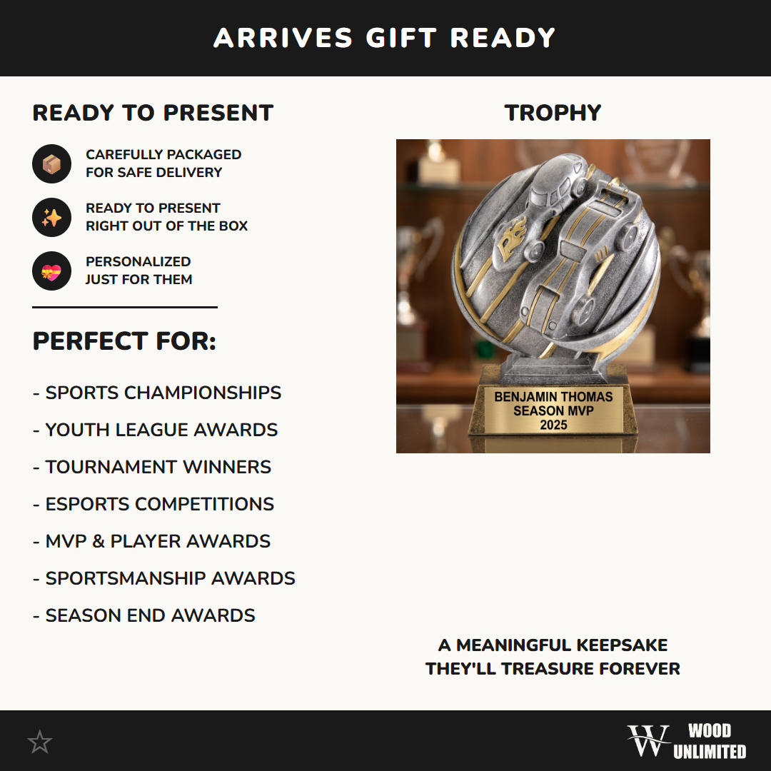 Personalized | Pinewood Derby Award | Custom Engraved | Trophy | Award | Race Car | Cub Scout | Youth Racing | Championship