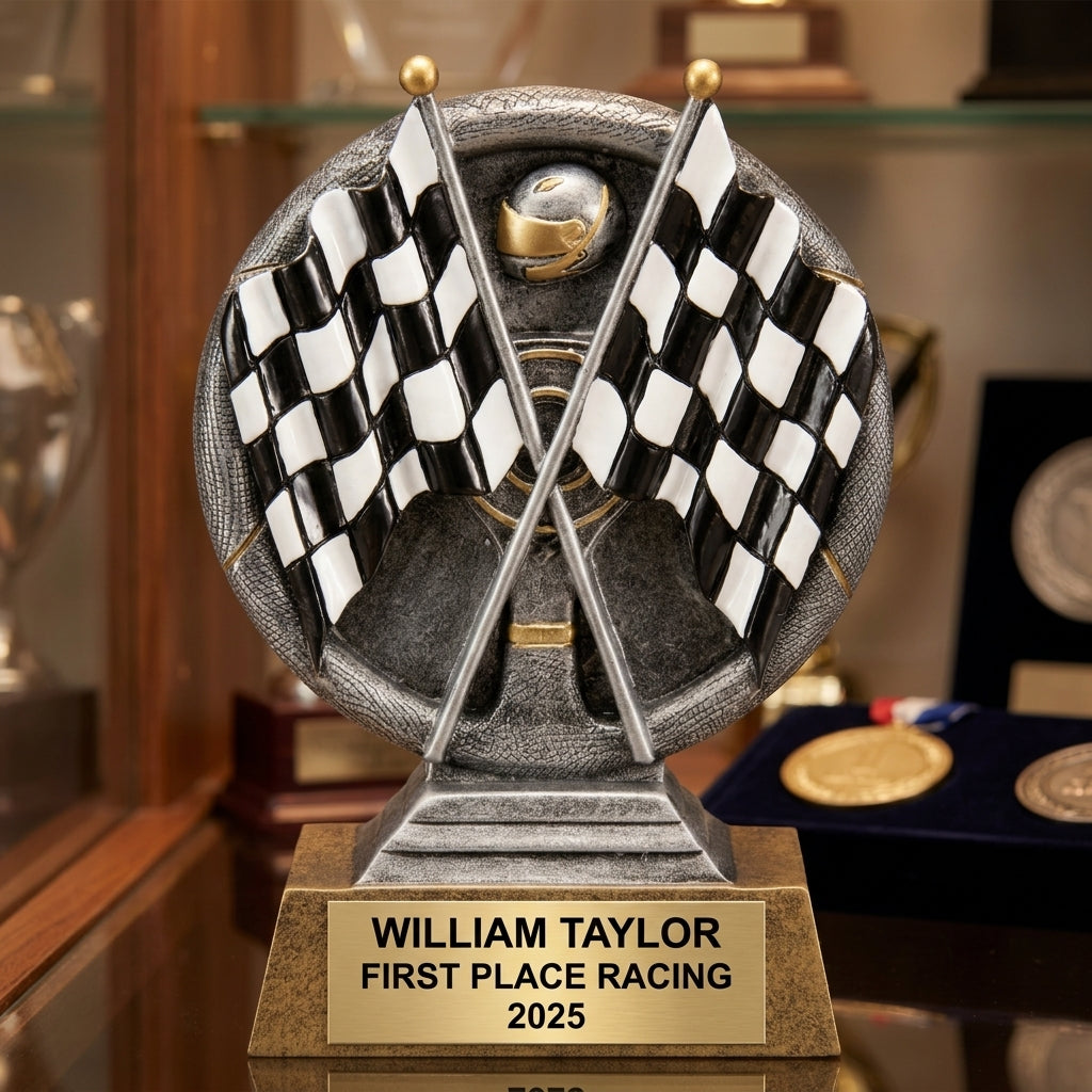 Racing Award Trophy | Personalized | Custom Engraved | Racing Gift | Race Car Award | Personalized Trophy | Engraved Plaque - View 1