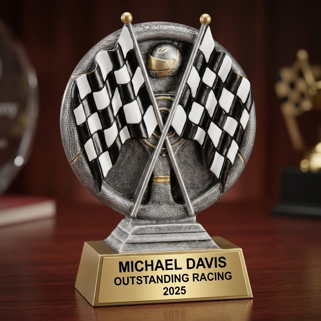 Racing Award Trophy | Personalized | Custom Engraved | Racing Gift | Race Car Award | Personalized Trophy | Engraved Plaque - View 2