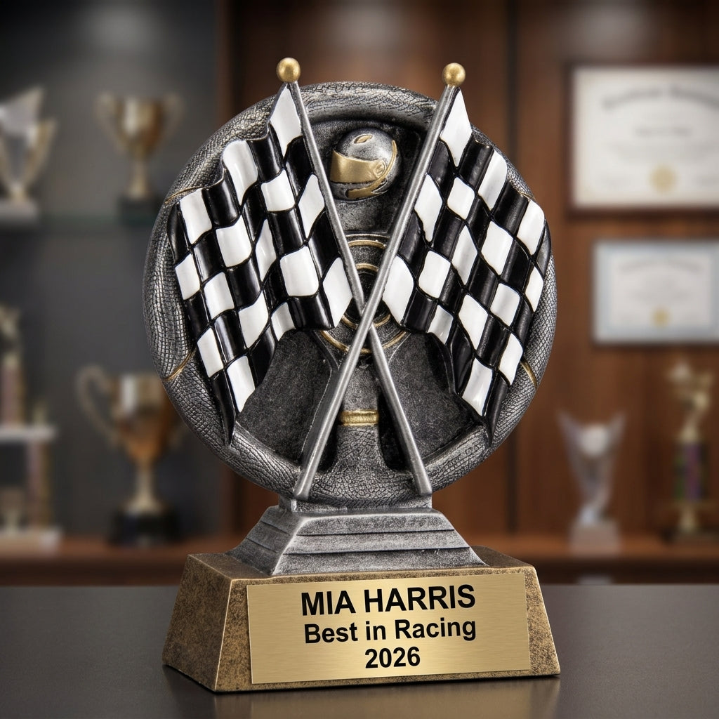 Racing Award Trophy | Personalized | Custom Engraved | Racing Gift | Race Car Award | Personalized Trophy | Engraved Plaque - View 3
