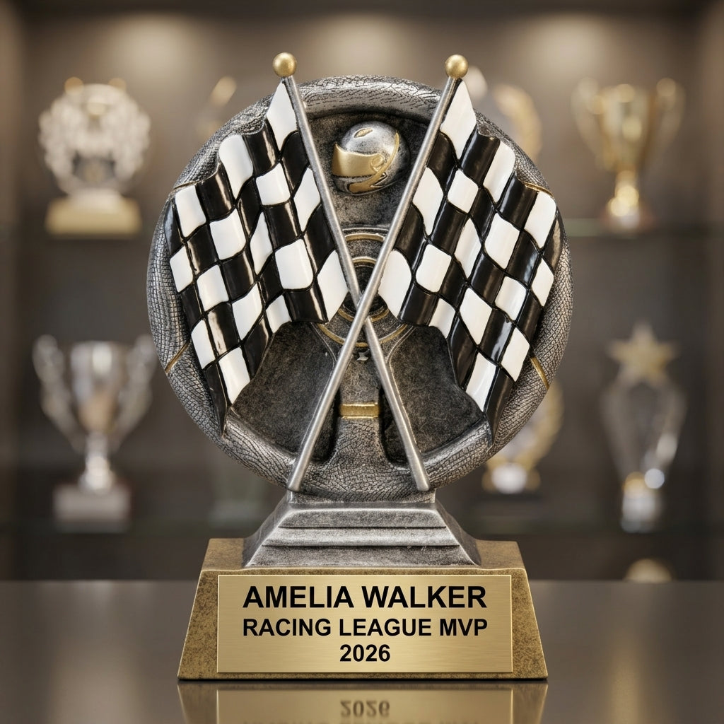 Racing Award Trophy | Personalized | Custom Engraved | Racing Gift | Race Car Award | Personalized Trophy | Engraved Plaque - View 4