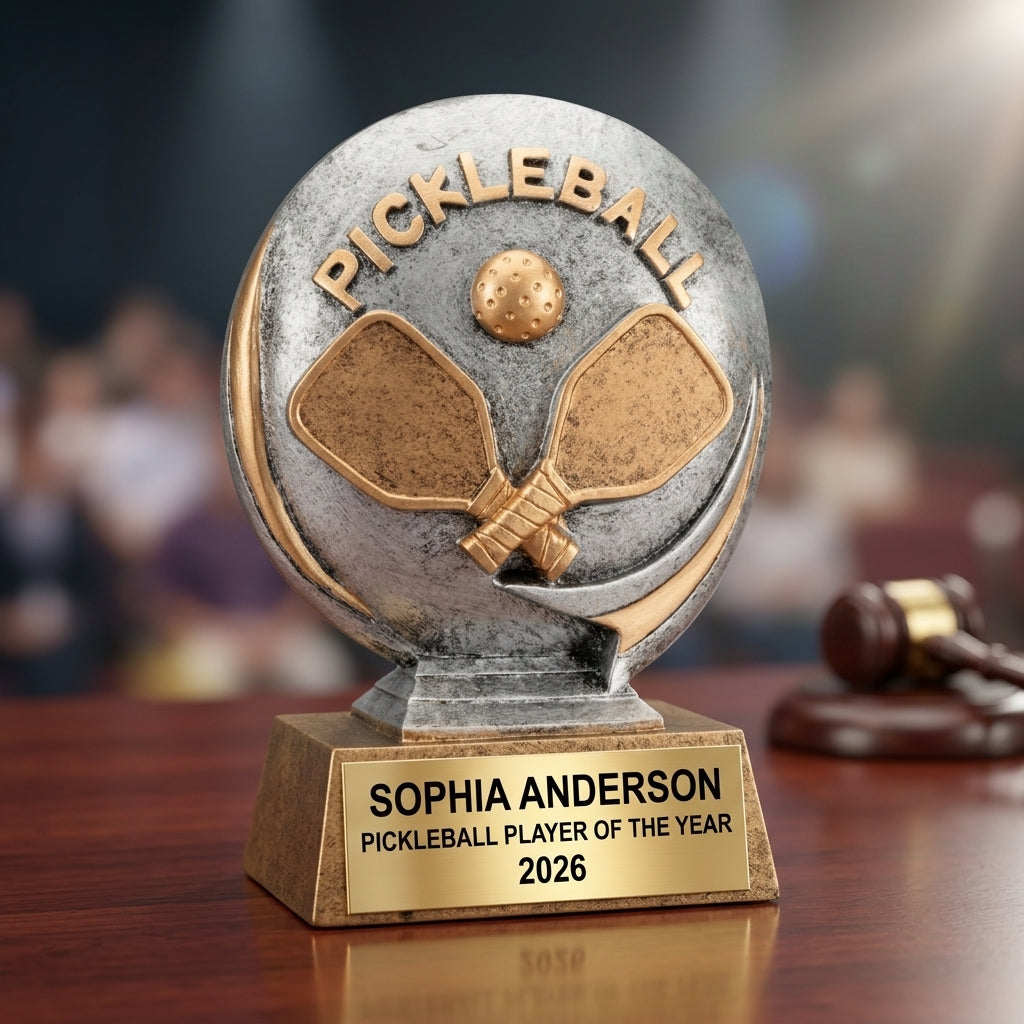 Pickleball Trophy Award | Personalized Pickleball Gift | Custom Engraved | Pickleball Tournament Prize | Pickleball Awards - View 2