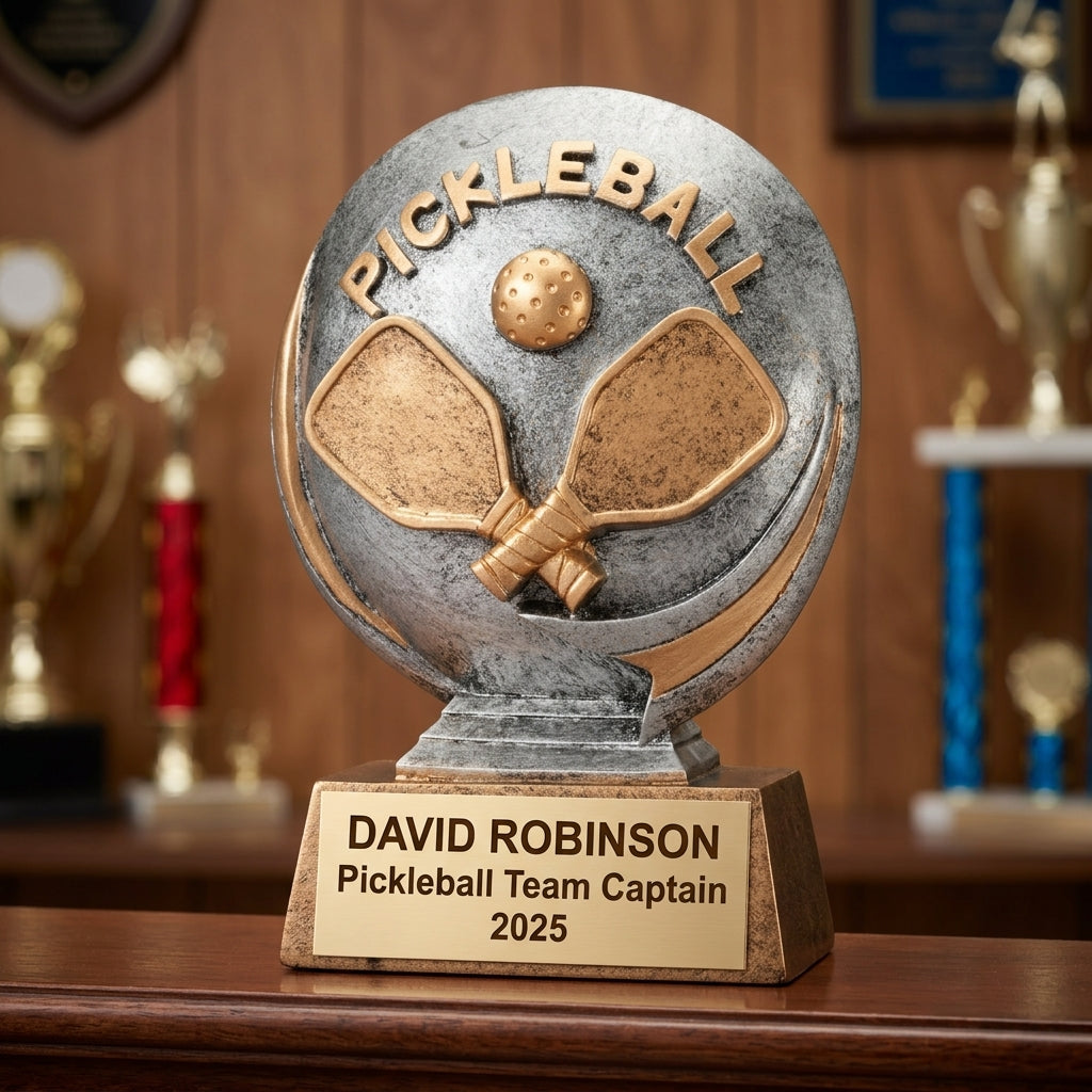 Pickleball Trophy Award | Personalized Pickleball Gift | Custom Engraved | Pickleball Tournament Prize | Pickleball Awards - View 3