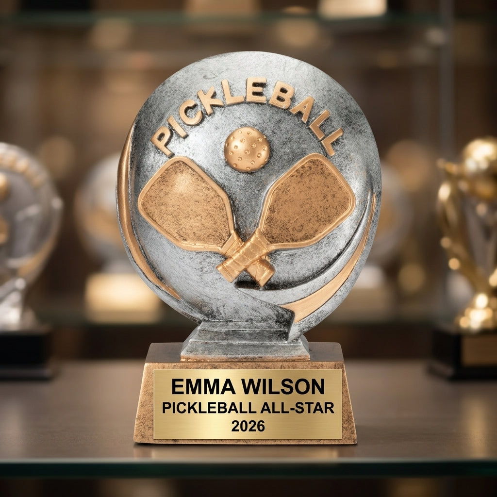 Pickleball Trophy Award | Personalized Pickleball Gift | Custom Engraved | Pickleball Tournament Prize | Pickleball Awards - View 4