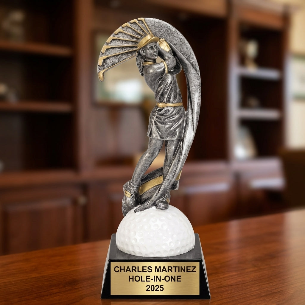 Personalized | Golf Award | Custom Engraved | Golf Trophy | Female Golfer | Women's Golf | Hole In One | Engraved Award | Custom Trophy - View 1
