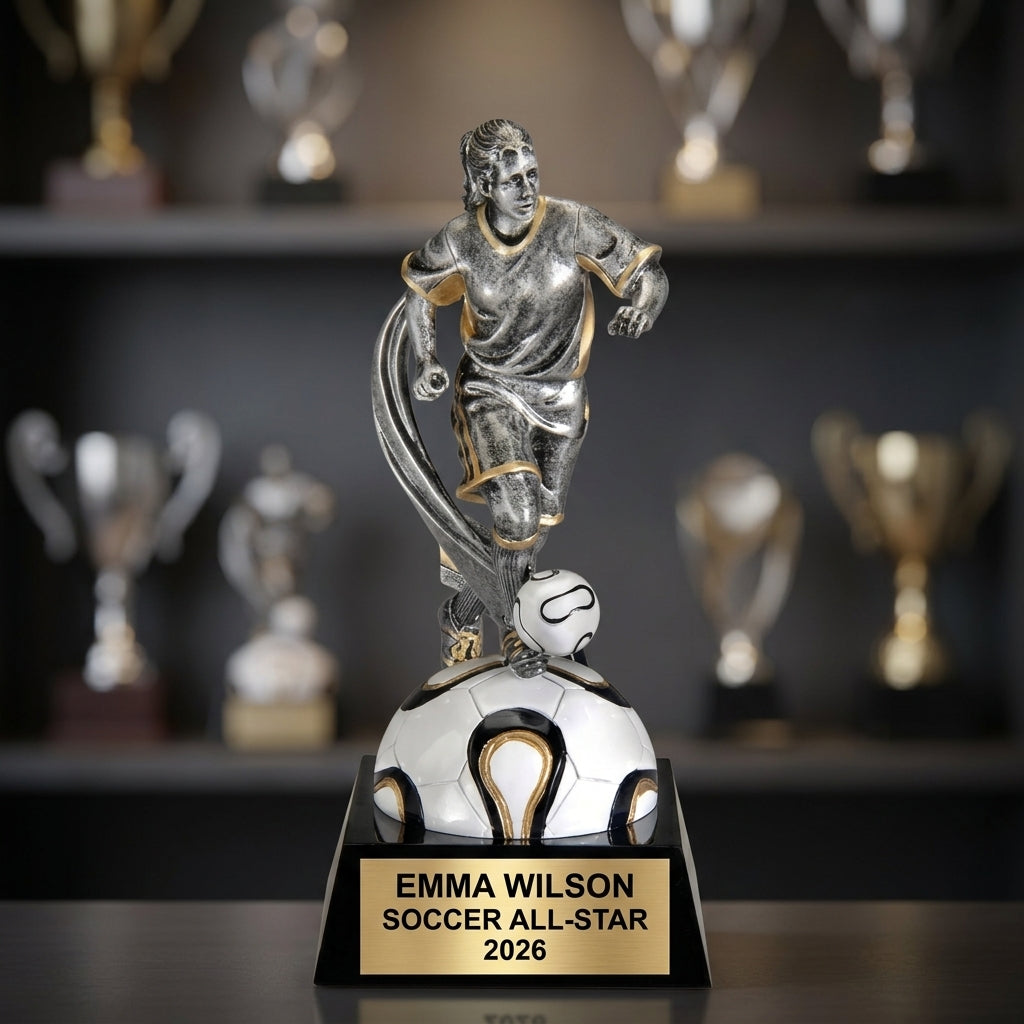 Personalized | Soccer Award | Custom Engraved | Soccer Trophy | Female Soccer | Player Award | Engraved | Youth Soccer | Team Awards - View 4