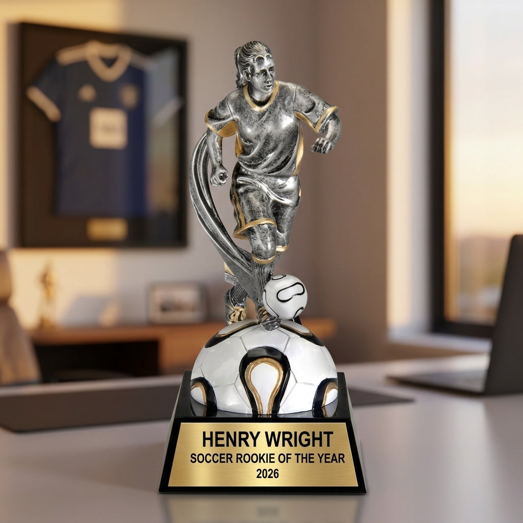 Personalized | Soccer Award | Custom Engraved | Soccer Trophy | Female Soccer | Player Award | Engraved | Youth Soccer | Team Awards - View 5