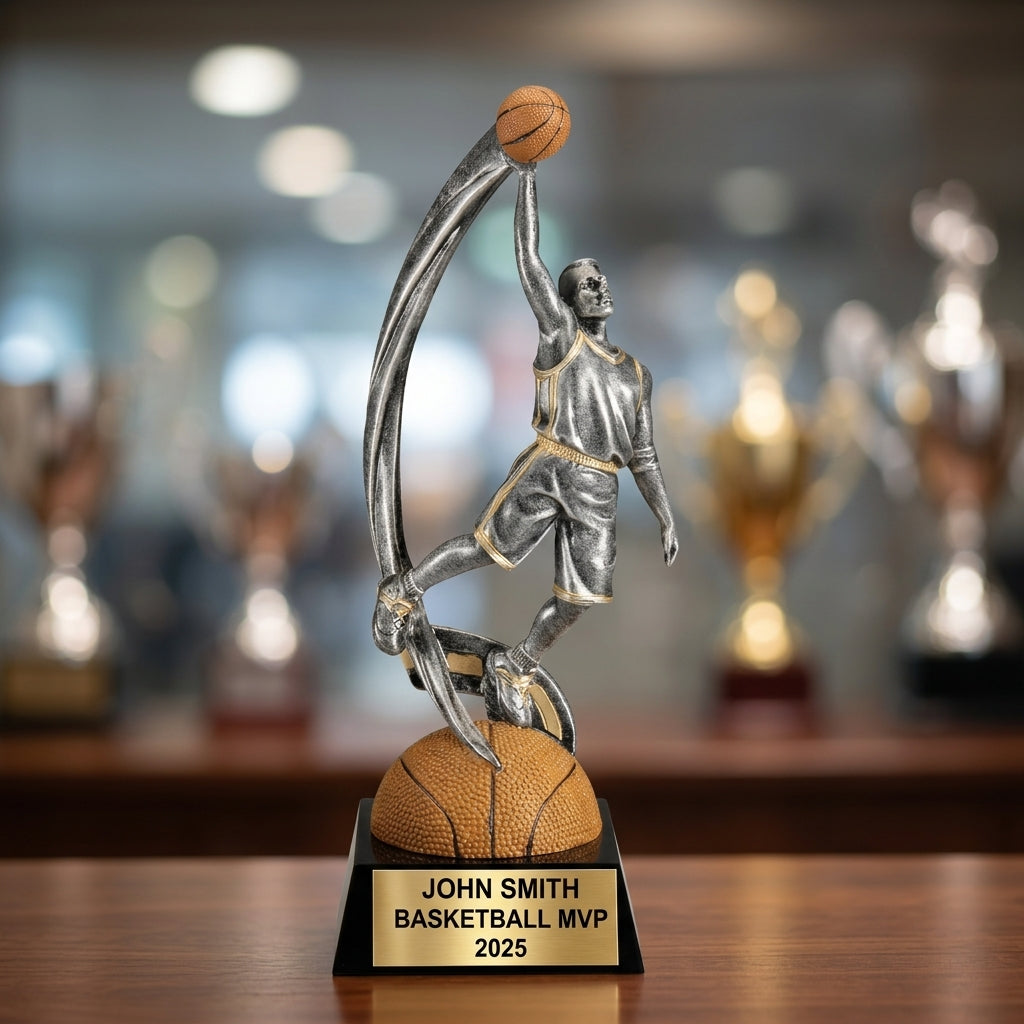Basketball Award Trophy | Personalized | Custom Engraved | Team Gift | Basketball Tournament | MVP Award | Engraved Basketball - View 4
