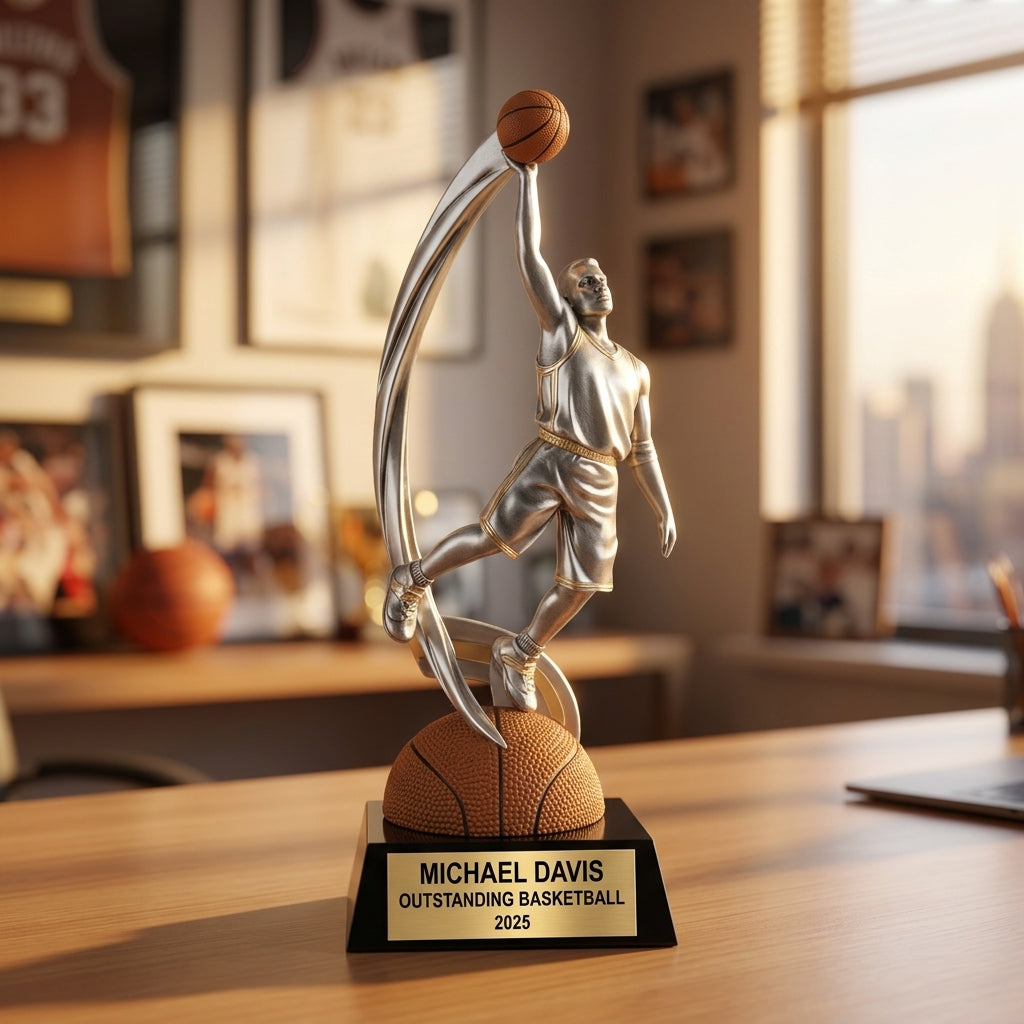 Basketball Award Trophy | Personalized | Custom Engraved | Team Gift | Basketball Tournament | MVP Award | Engraved Basketball - View 5