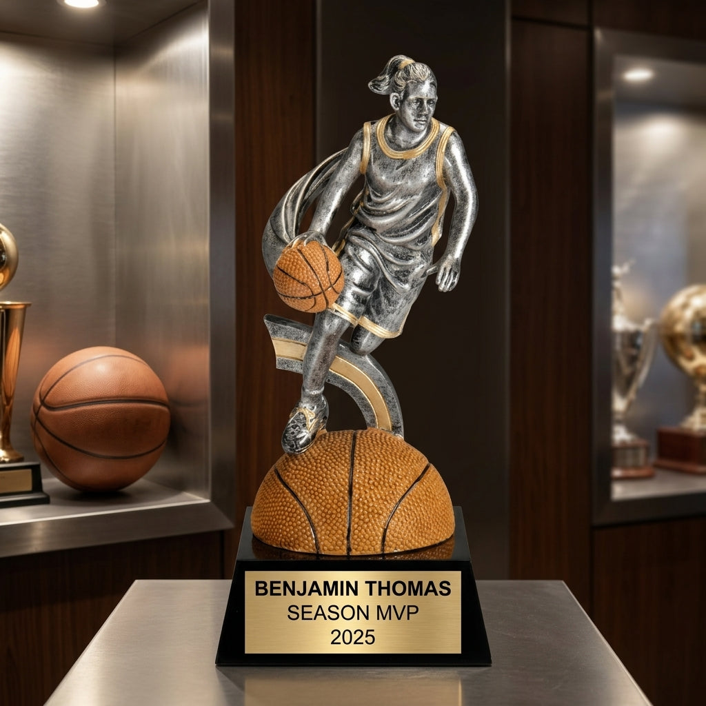 Basketball Sports Trophy | Personalized Award | Custom Engraved | Female Athlete | Team Gift - View 1