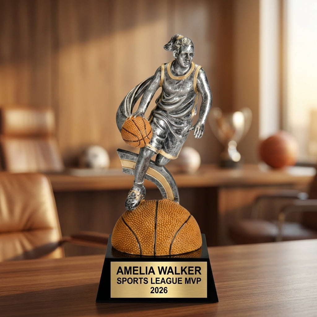 Basketball Sports Trophy | Personalized Award | Custom Engraved | Female Athlete | Team Gift - View 5