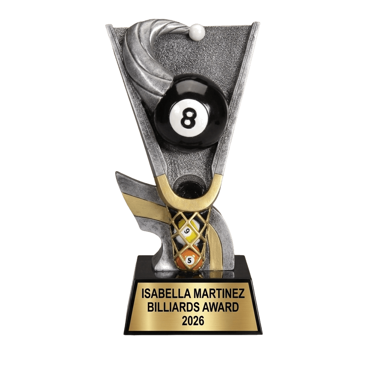 Billiards Award Trophy | Personalized | Custom Engraved | Pool Tournament | 8-Ball | 9-Ball
