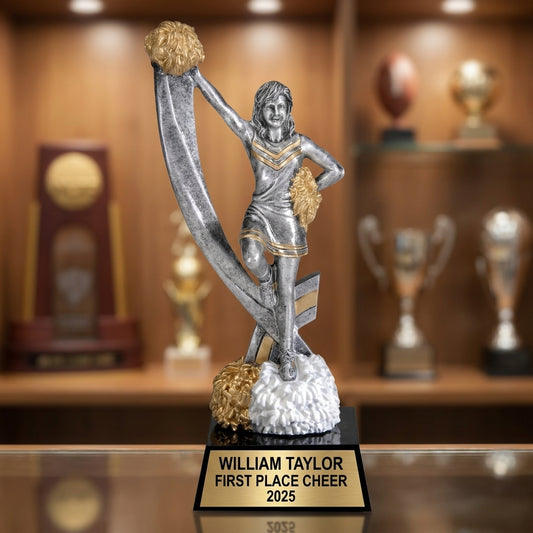 Cheer Trophy Award | Personalized Cheerleading Gift | Custom Engraved | Cheerleader Award | Dance | Team Gifts - View 1