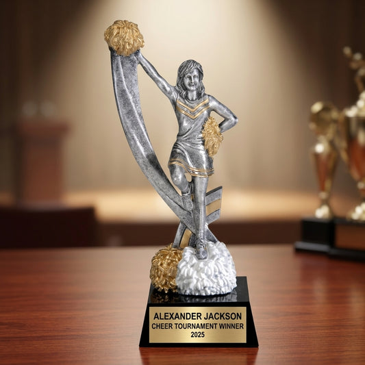 Cheer Trophy Award | Personalized Cheerleading Gift | Custom Engraved | Cheerleader Award | Dance | Team Gifts - View 2