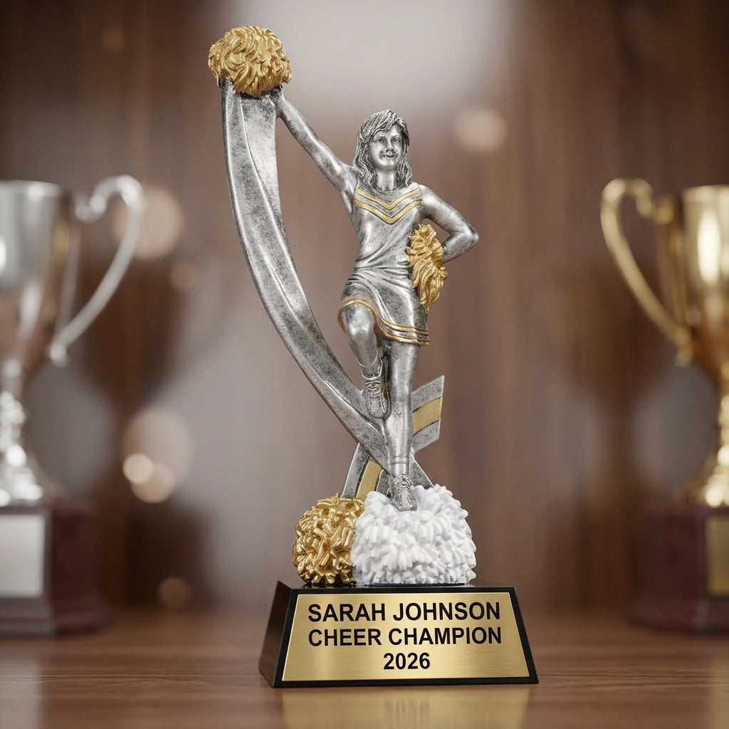 Cheer Trophy Award | Personalized Cheerleading Gift | Custom Engraved | Cheerleader Award | Dance | Team Gifts - View 4