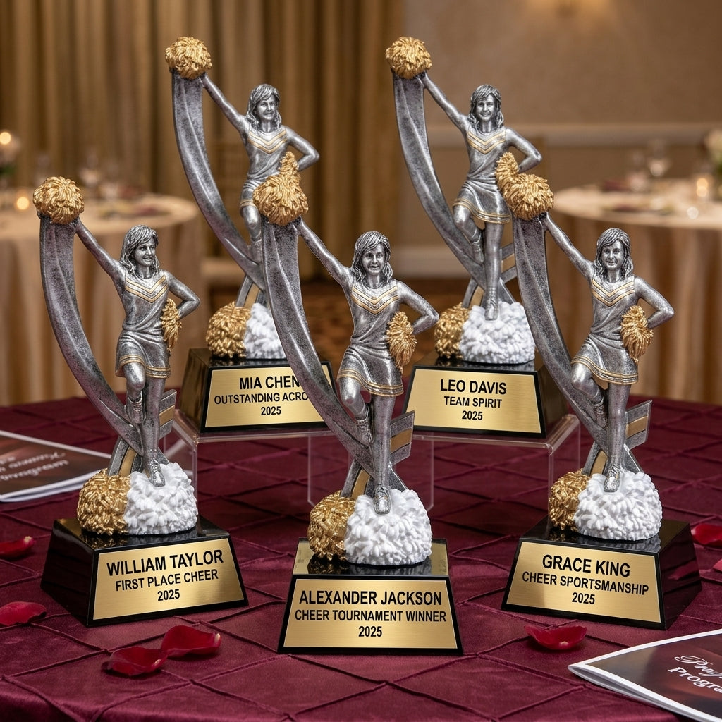 Cheer Trophy Award | Personalized Cheerleading Gift | Custom Engraved | Cheerleader Award | Dance | Team Gifts - View 6