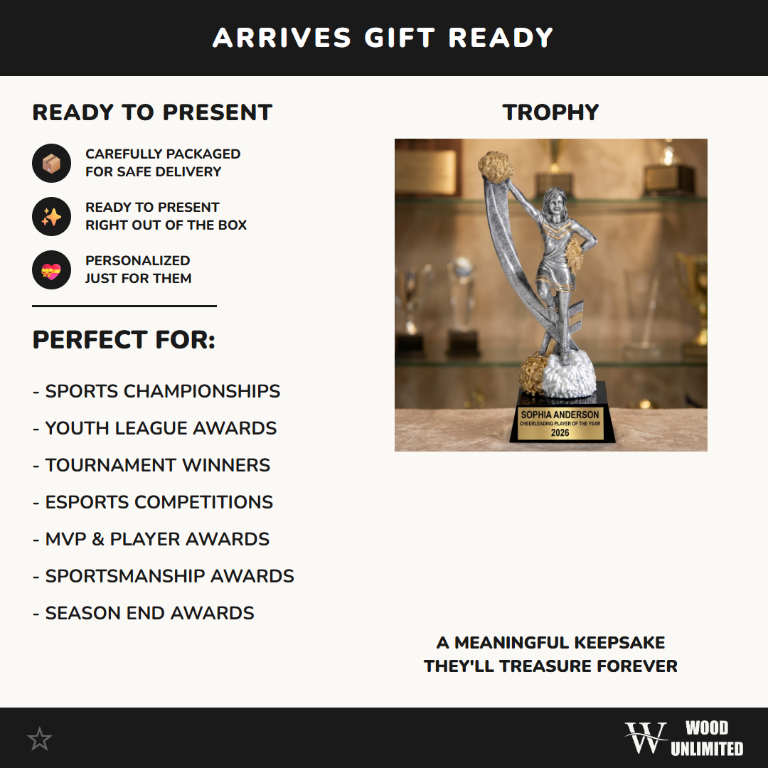 Cheer Trophy Award | Personalized Cheerleading Gift | Custom Engraved | Cheerleader Award | Dance | Team Gifts