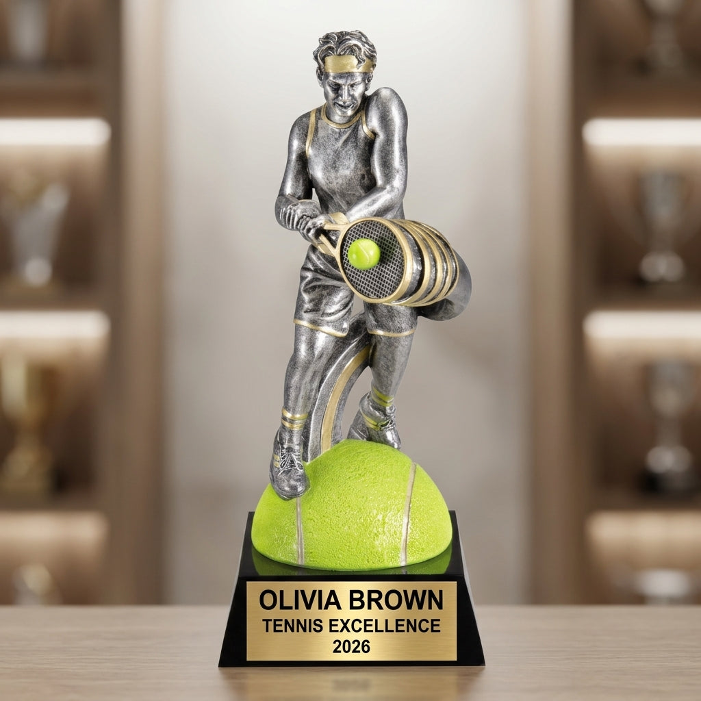 Tennis Award Trophy | Personalized | Custom Engraved | Tennis Champion | Player Award | Gift for Tennis Player - View 4