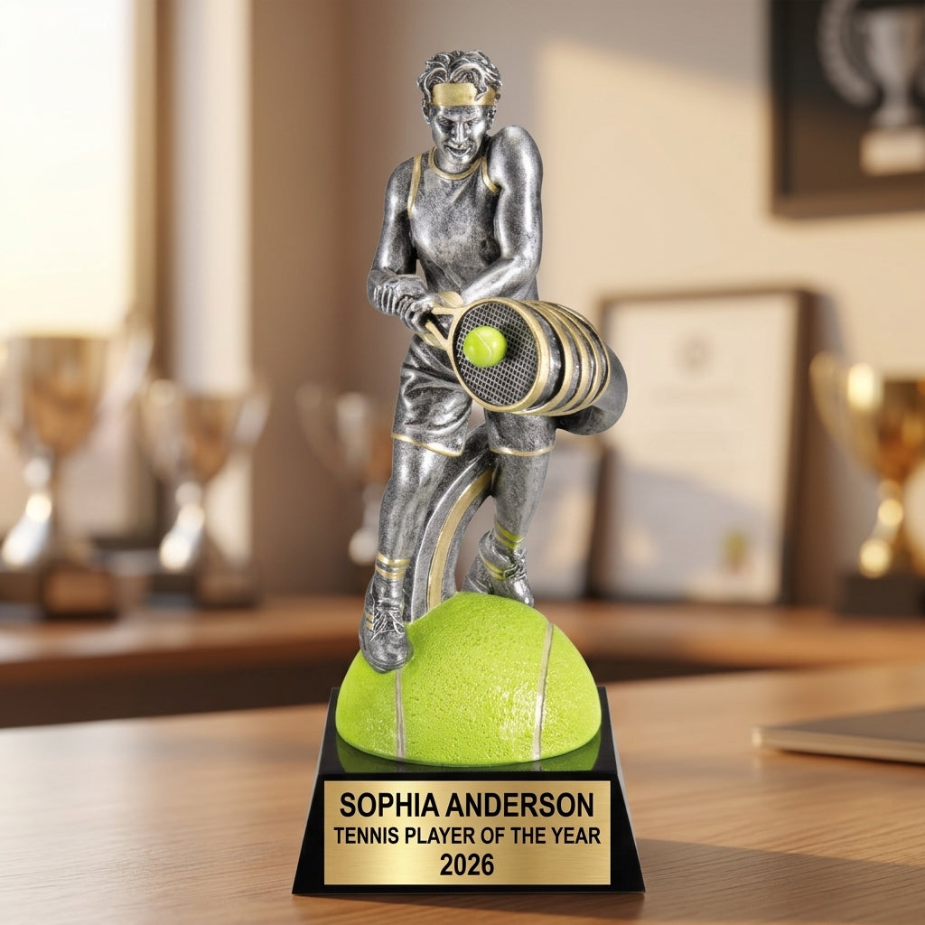 Tennis Award Trophy | Personalized | Custom Engraved | Tennis Champion | Player Award | Gift for Tennis Player - View 5