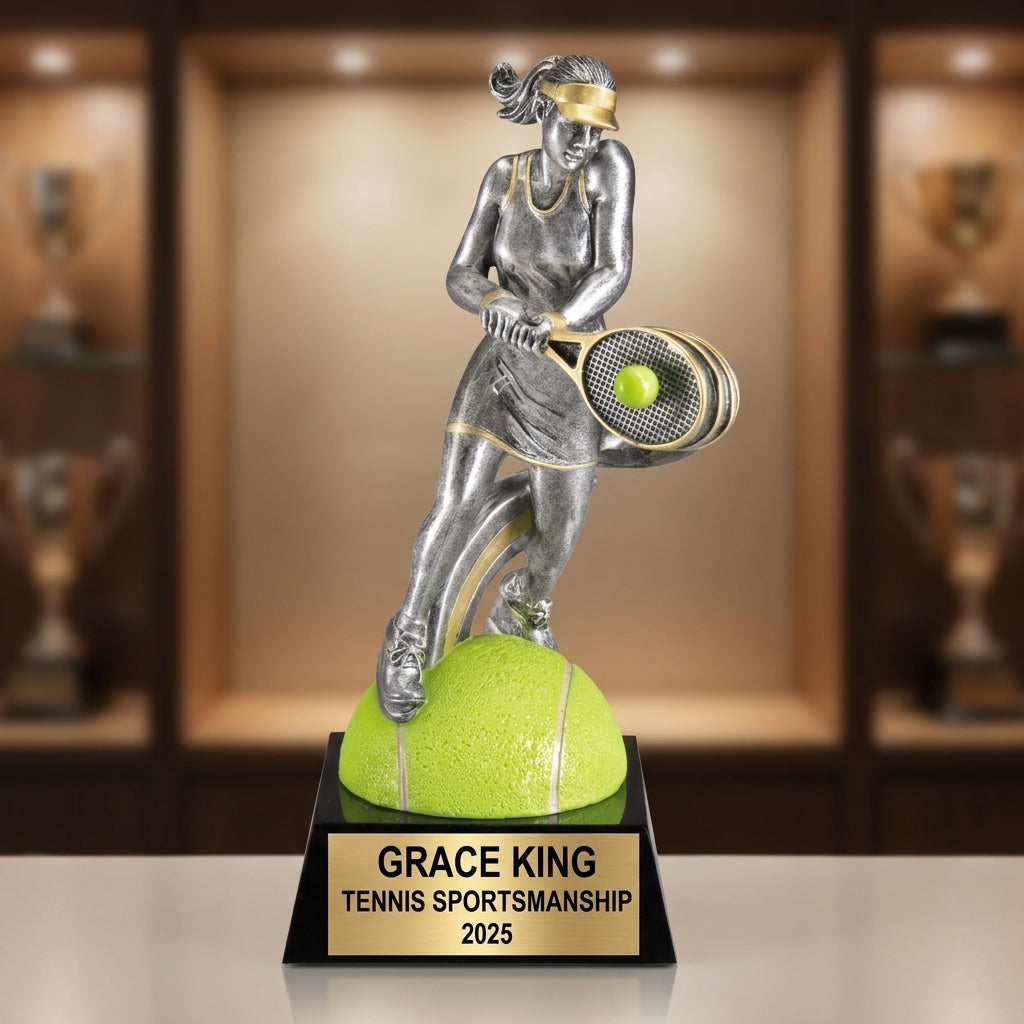 Tennis Award Trophy | Personalized | Custom Engraved | Tennis Champion | MVP Award | Tennis Gift - View 1