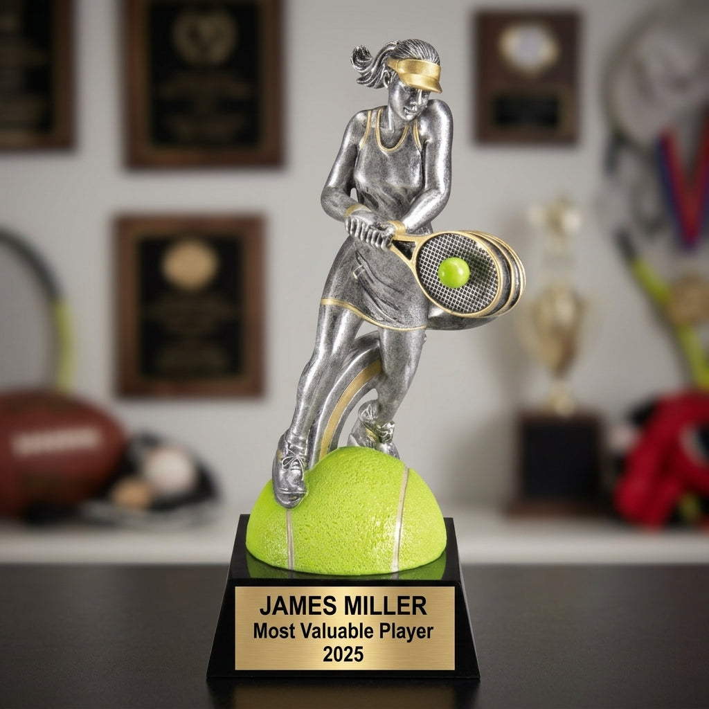 Tennis Award Trophy | Personalized | Custom Engraved | Tennis Champion | MVP Award | Tennis Gift - View 3