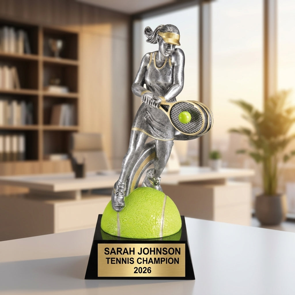 Tennis Award Trophy | Personalized | Custom Engraved | Tennis Champion | MVP Award | Tennis Gift - View 5