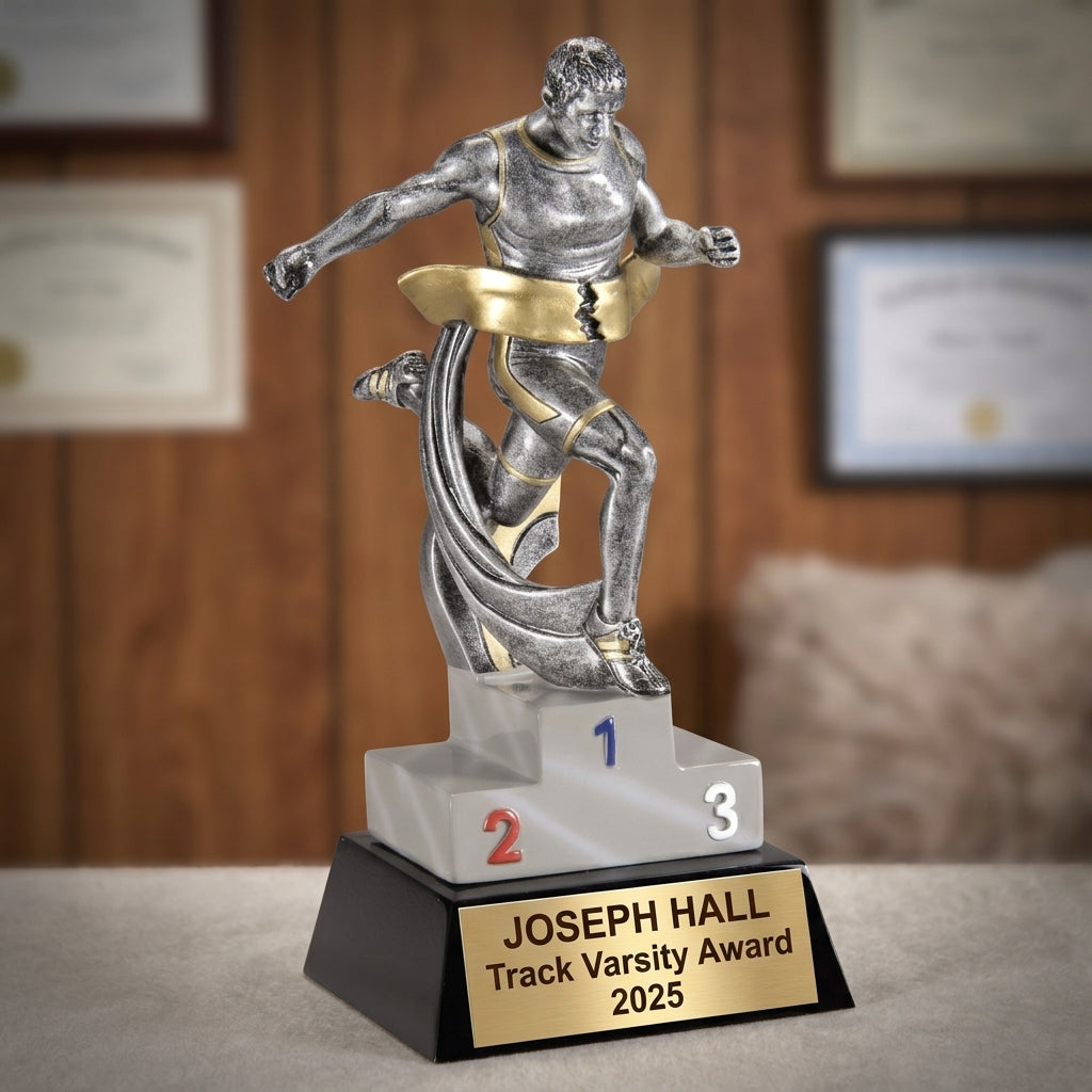 Track Trophy Award | Personalized | Custom Engraved | Running Award | Track & Field | Gift for Runner | Track Champion - View 3