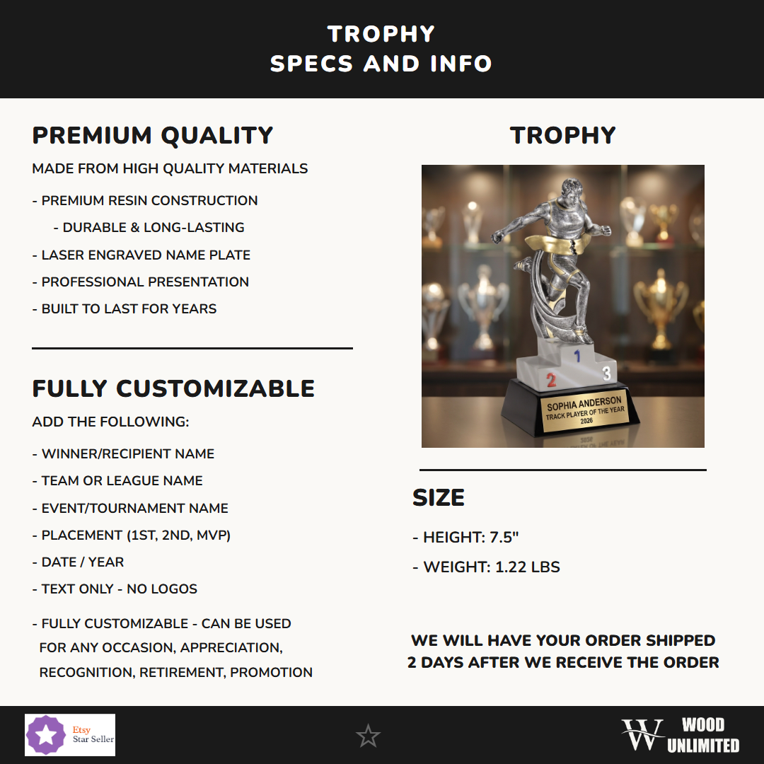 Track Award Trophy 7.5"