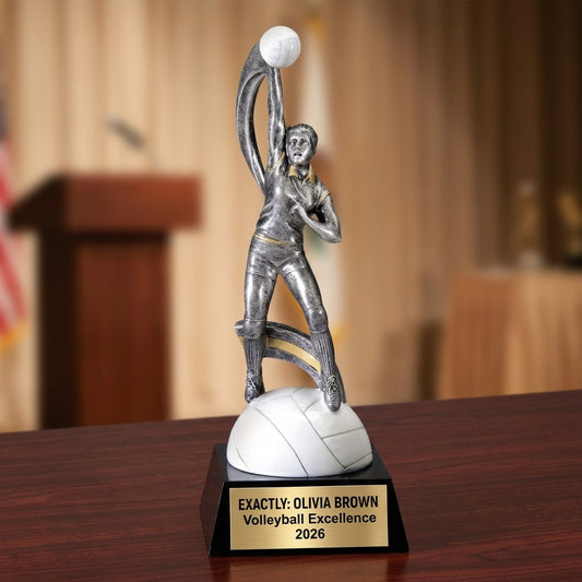 Volleyball Award Trophy | Personalized | Custom Engraved | Volleyball Gift | MVP Award | Volleyball Trophy | Engraved Volleyball Award - View 2