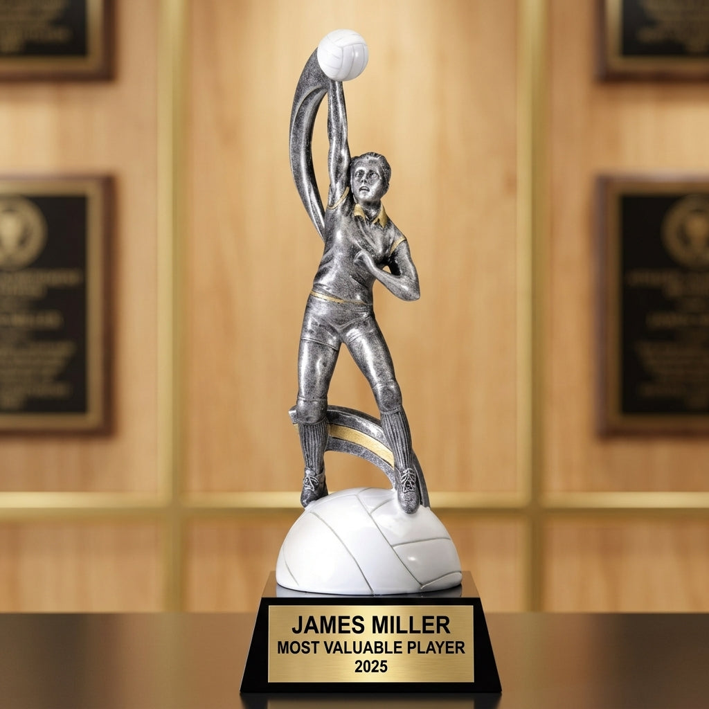 Volleyball Award Trophy | Personalized | Custom Engraved | Volleyball Gift | MVP Award | Volleyball Trophy | Engraved Volleyball Award - View 3