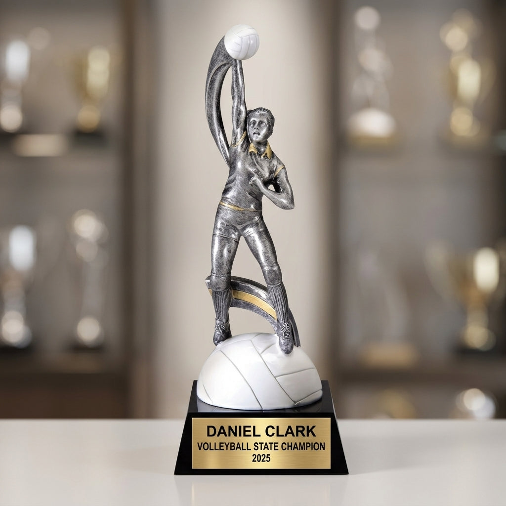 Volleyball Award Trophy | Personalized | Custom Engraved | Volleyball Gift | MVP Award | Volleyball Trophy | Engraved Volleyball Award - View 4