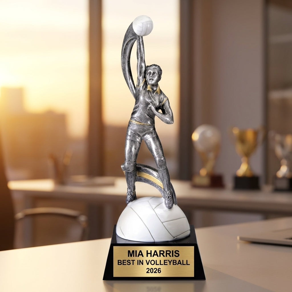 Volleyball Award Trophy | Personalized | Custom Engraved | Volleyball Gift | MVP Award | Volleyball Trophy | Engraved Volleyball Award - View 5
