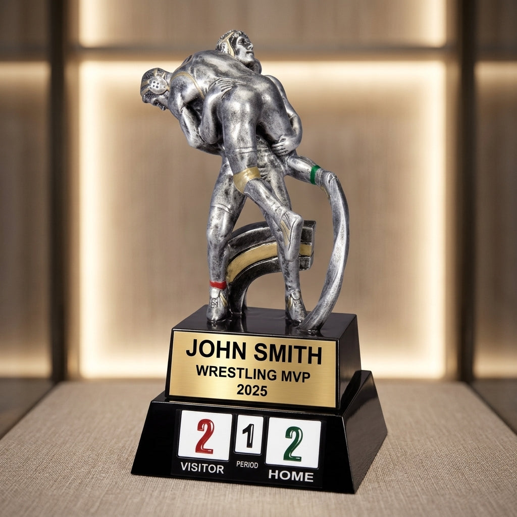 Wrestling Award Trophy | Personalized | Custom Engraved | Champion | MVP | Gift for Wrestler - View 1