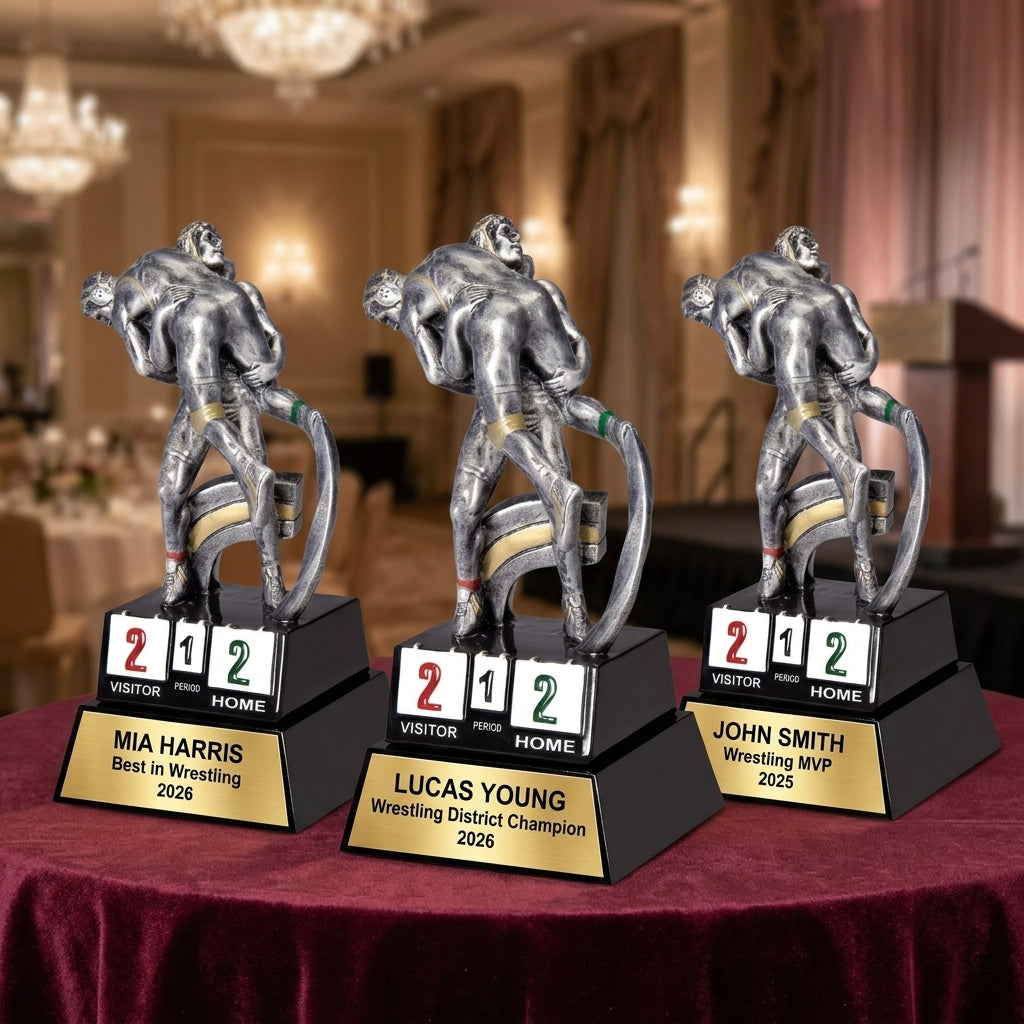 Wrestling Award Trophy - Personalized - Custom Engraved - Wrestling Gift - Champion Award - Wrestlin - in use