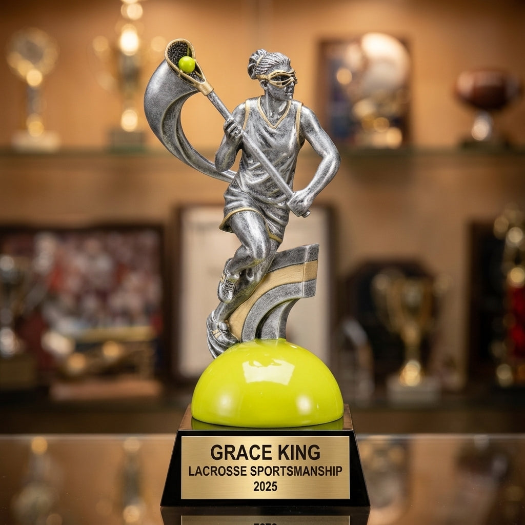 Lacrosse Award Trophy | Personalized | Custom Engraved | Lacrosse Gift | Team Award | Lacrosse Player Gift - View 1