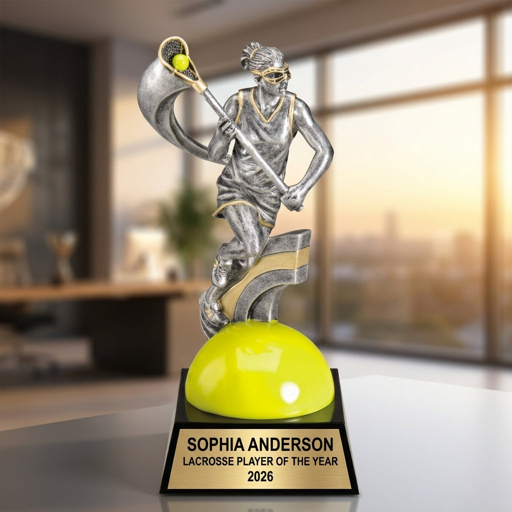 Lacrosse Award Trophy | Personalized | Custom Engraved | Lacrosse Gift | Team Award | Lacrosse Player Gift - View 5