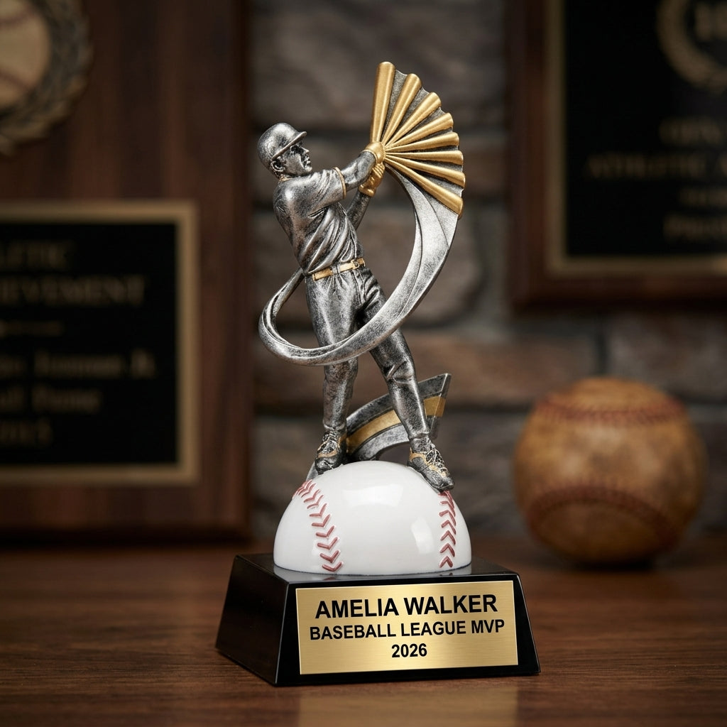 Baseball Award Trophy | Personalized | Custom Engraved | Baseball MVP | All-Star | Team Award | Baseball Gift - View 3