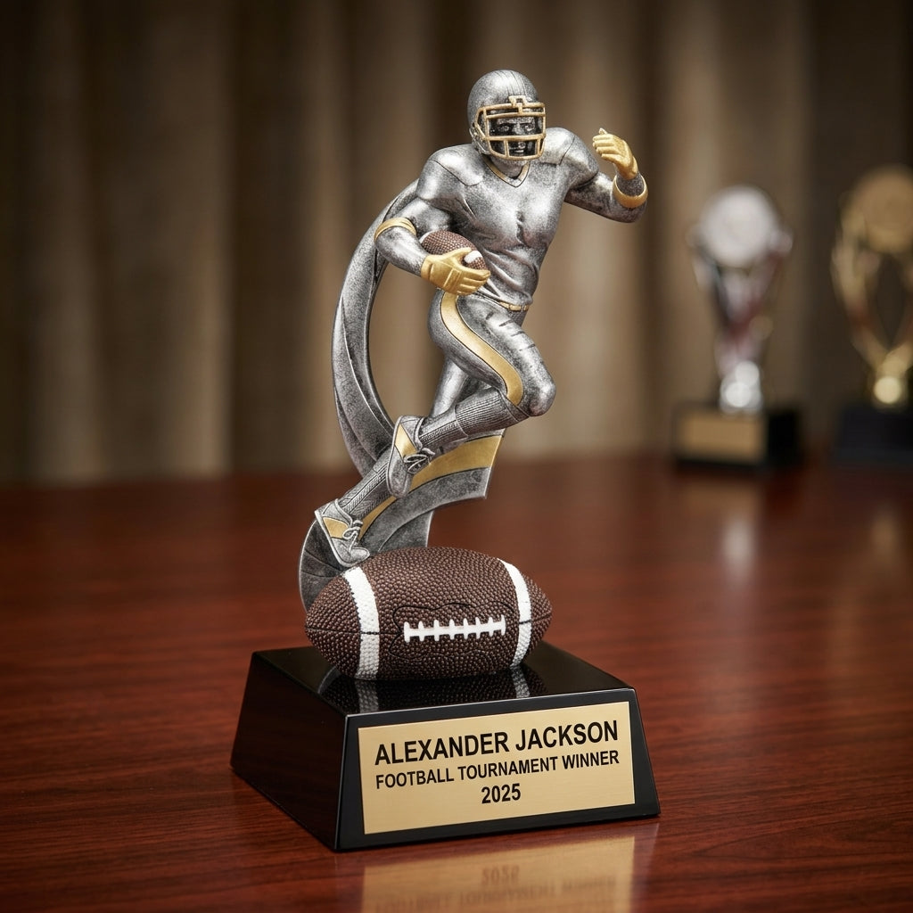 Football Award Trophy | Personalized | Custom Engraved | Motion X Football | Team Gift | Coach Gift - View 2