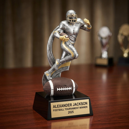 Football Award Trophy | Personalized | Custom Engraved | Motion X Football | Team Gift | Coach Gift - View 2