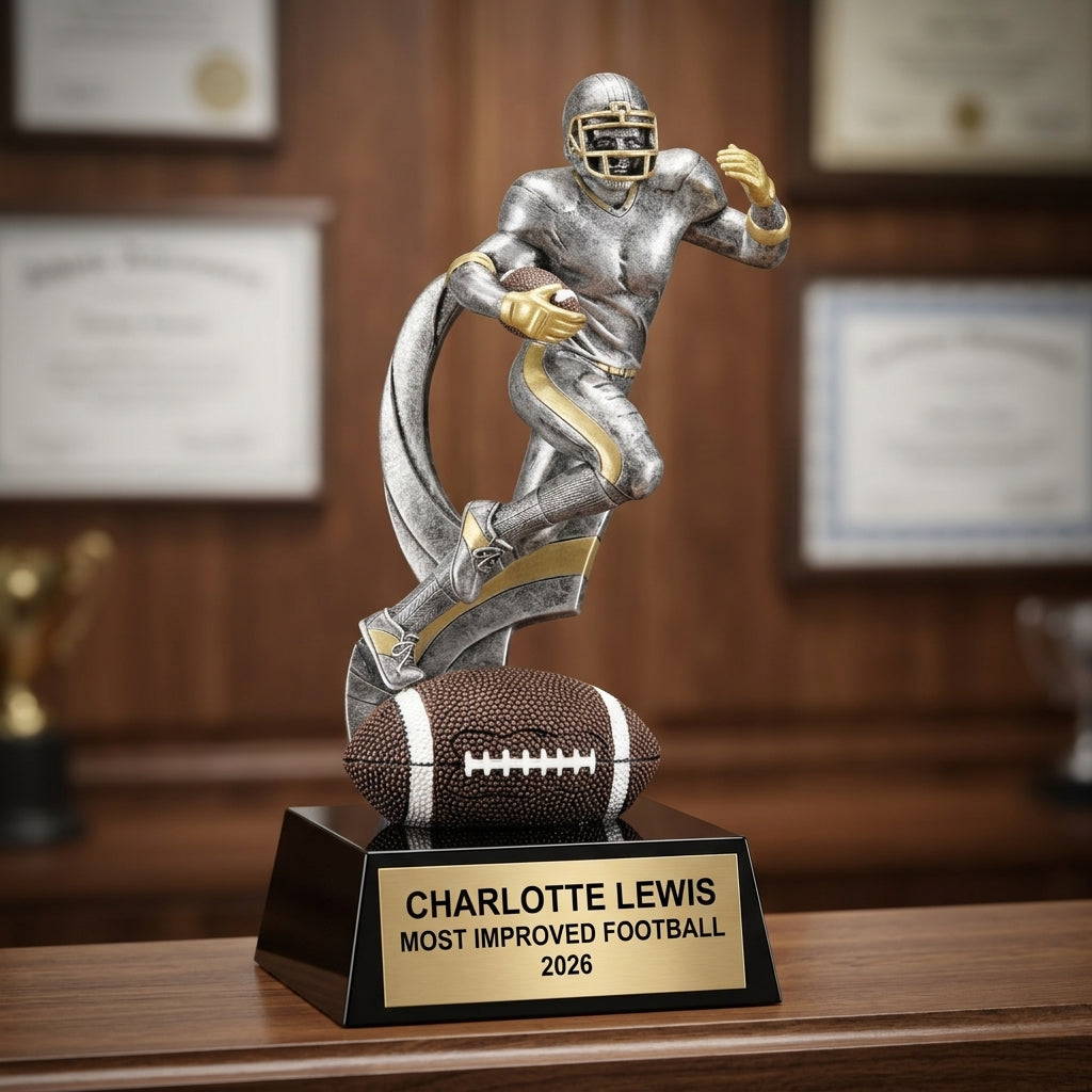 Football Award Trophy | Personalized | Custom Engraved | Motion X Football | Team Gift | Coach Gift - View 3