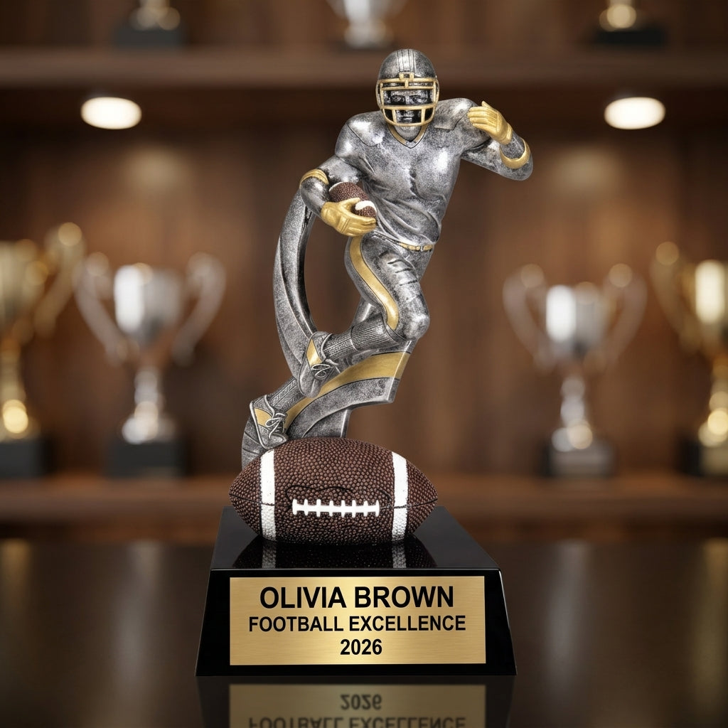 Football Award Trophy | Personalized | Custom Engraved | Motion X Football | Team Gift | Coach Gift - View 4