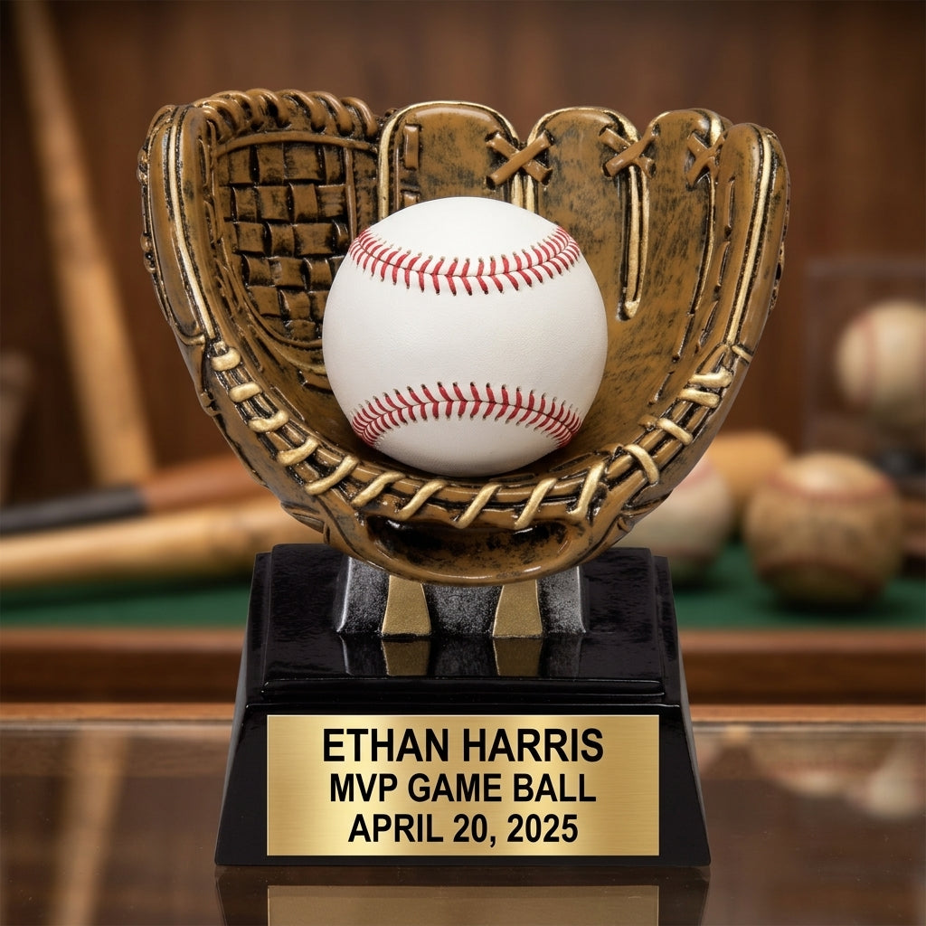 Baseball Ball Display | Softball Award | Personalized | Custom Engraved | Home Run | Game Ball | Wood Unlimited - View 1