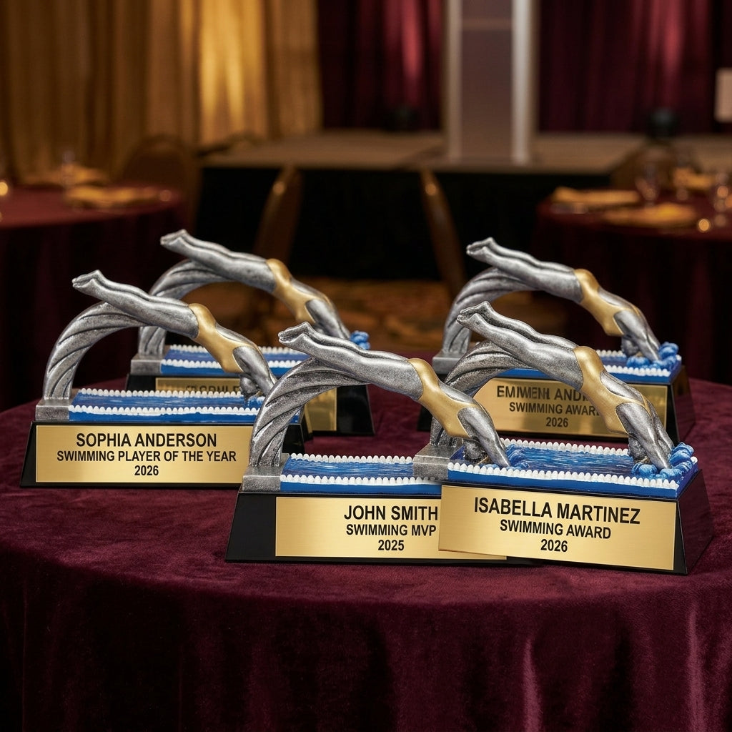 Personalized | Swimming Award | Custom Engraved | Swimmer Trophy | Personalized Swim | Engraved Trophy | Custom Team | Youth Swimmer - View 6