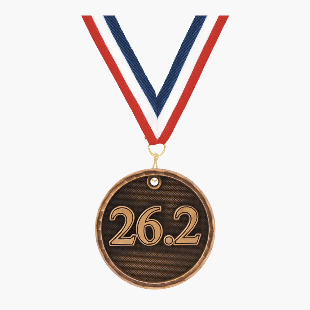 Personalized Marathon Medals with Neck Ribbon - Gold Silver Bronze - Custom Engraved