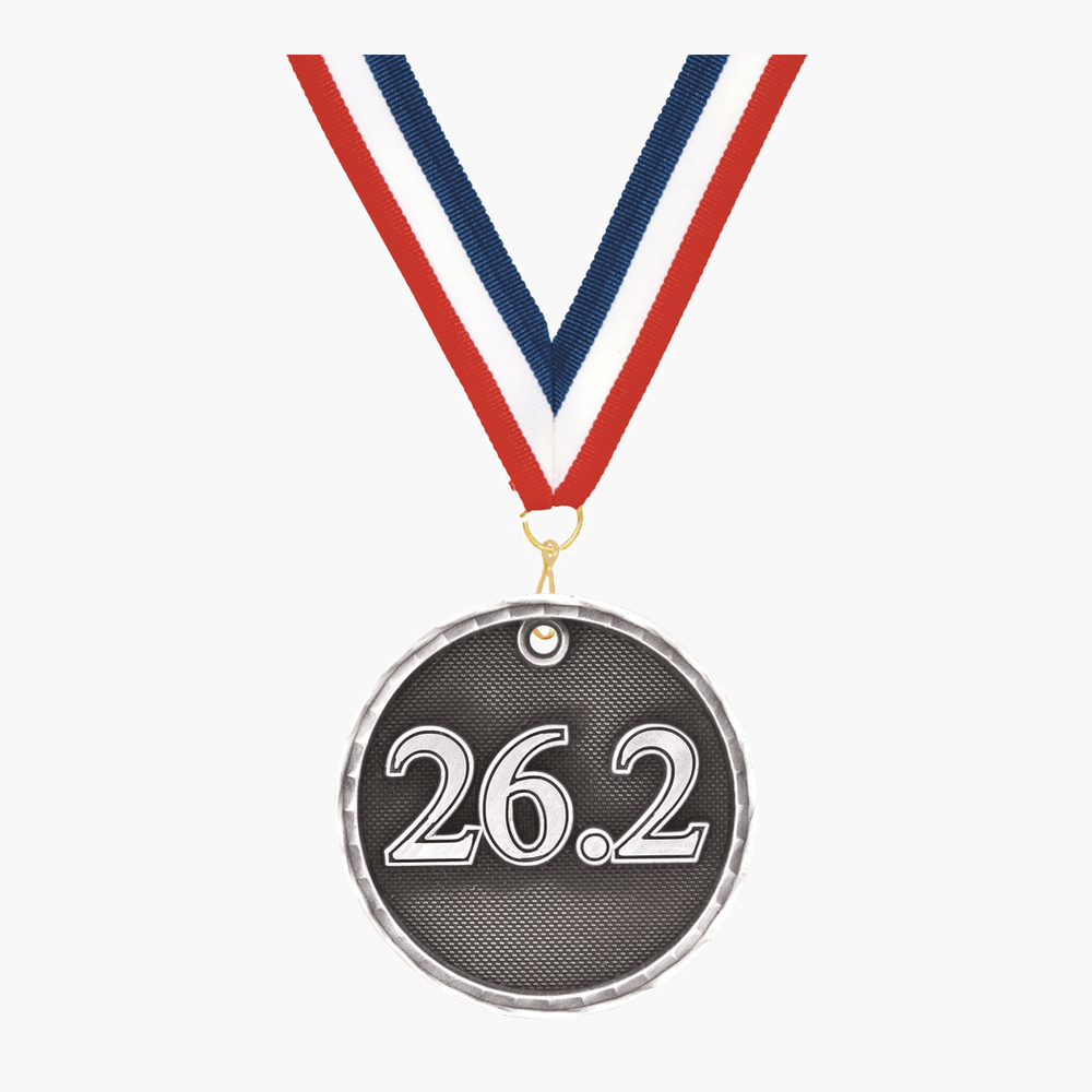 Personalized Marathon Medals with Neck Ribbon - Gold Silver Bronze - Custom Engraved