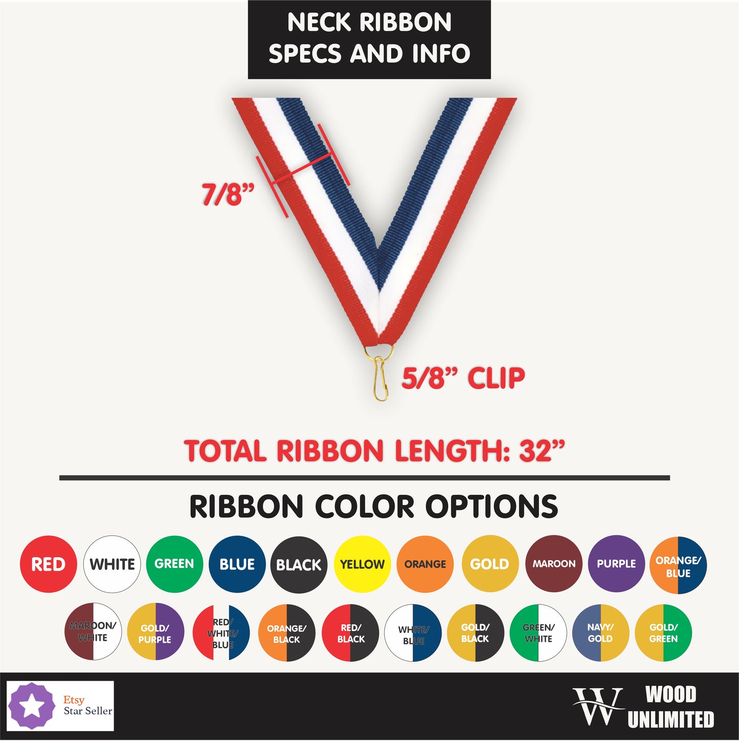 Personalized Victory Medals with Neck Ribbon - Gold Silver Bronze - Custom Engraved