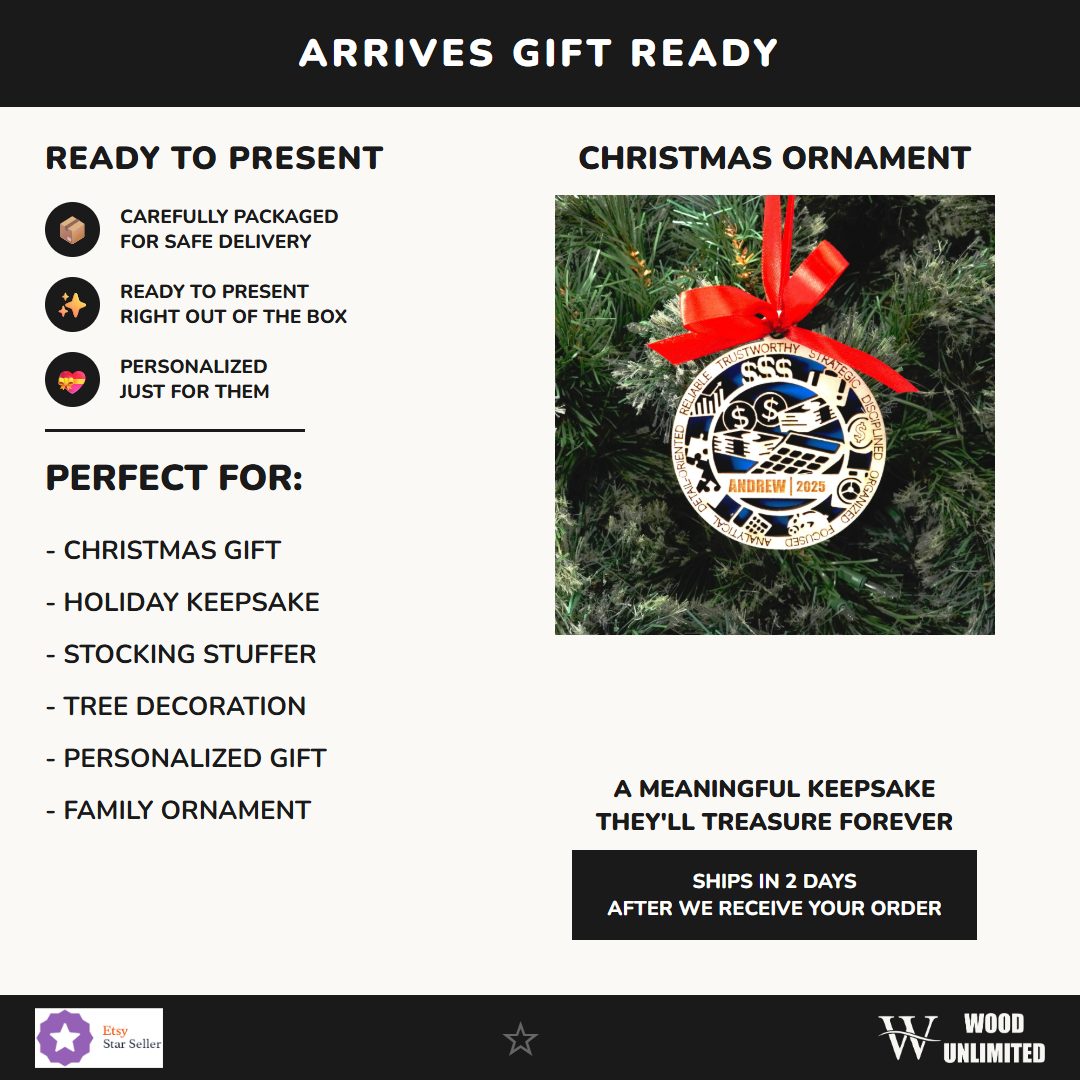 Personalized Banker Christmas Ornament – Gift for Banker, Loan Officer, Financial Advisor, Accountant, Bank Teller Gift - ...