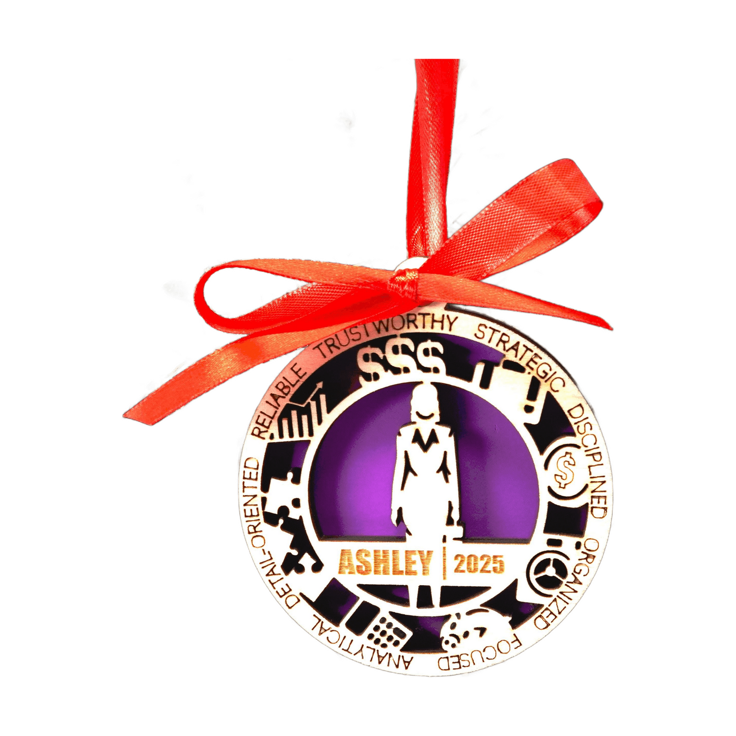 Personalized Banker Christmas Ornament – Gift for Female Banker or Loan Officer, Financial Advisor, Accountant, Finance Professional