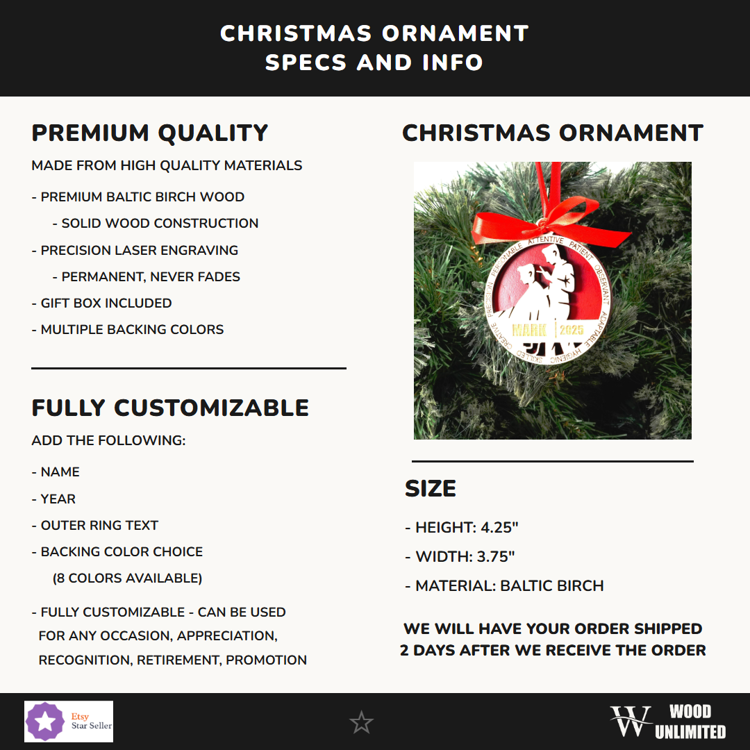 Personalized Barber Christmas Ornament – Gift for Male Barber or Stylist, Hair Artist, Hair Stylist Ornament - Image 8 of 11