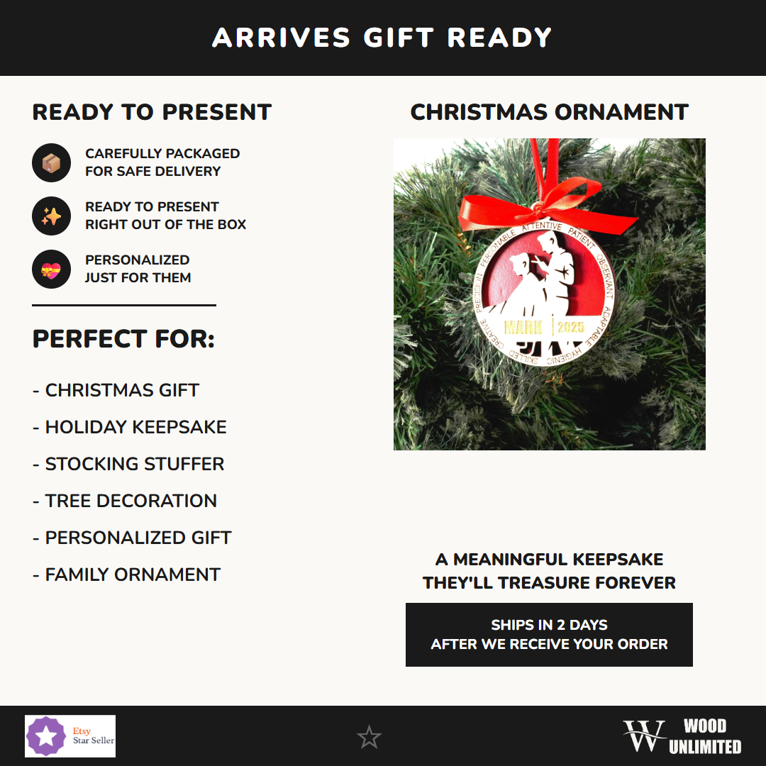 Personalized Barber Christmas Ornament – Gift for Male Barber or Stylist, Hair Artist, Hair Stylist Ornament - Image 11 of 11